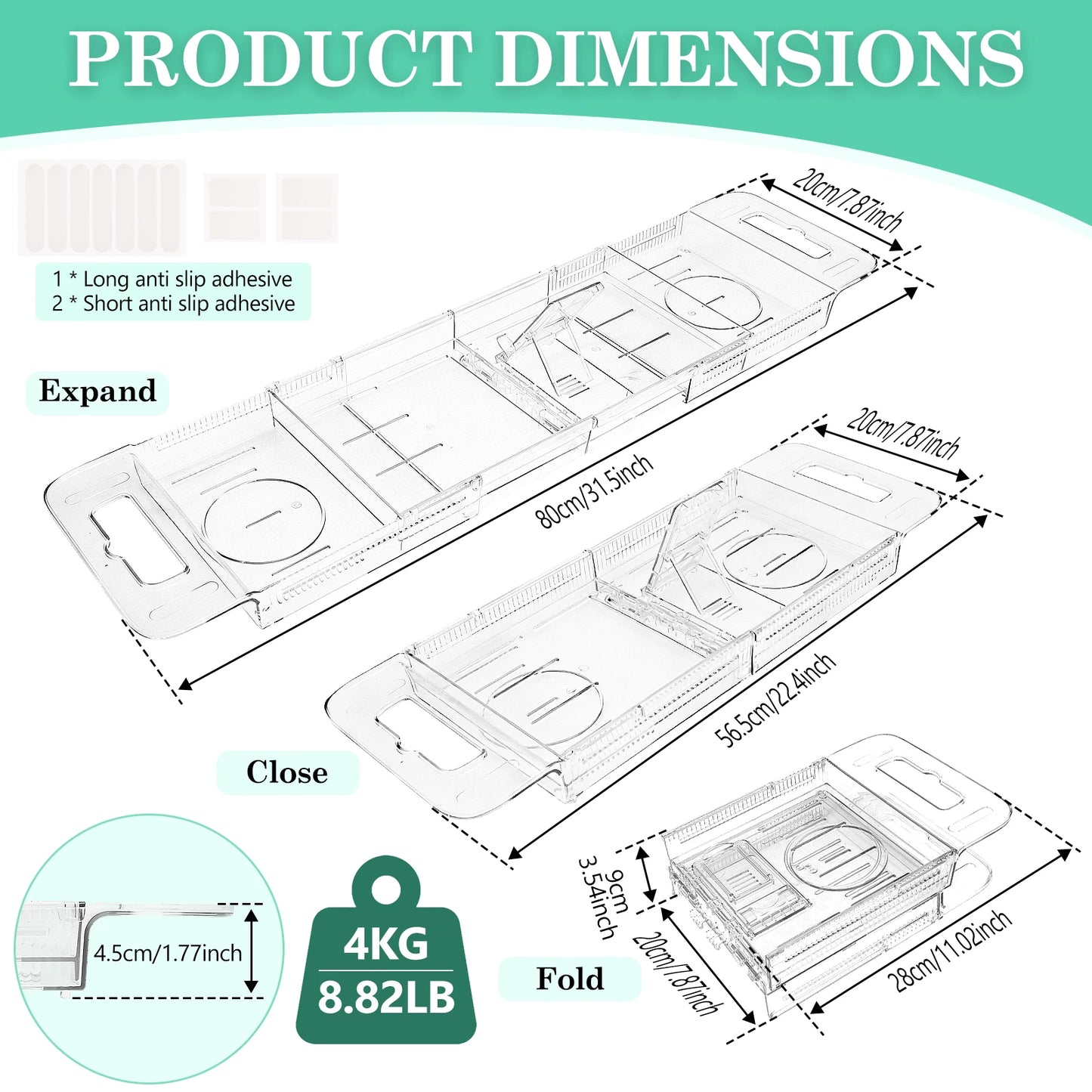 Expandable Bathtub Caddy Tray