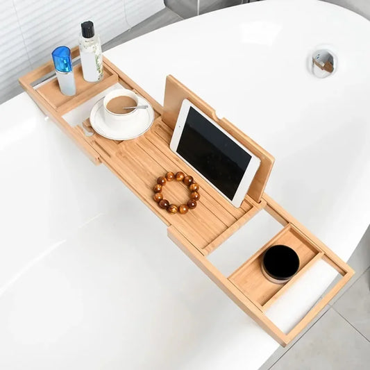 Expandable Wooden Bathtub Tray