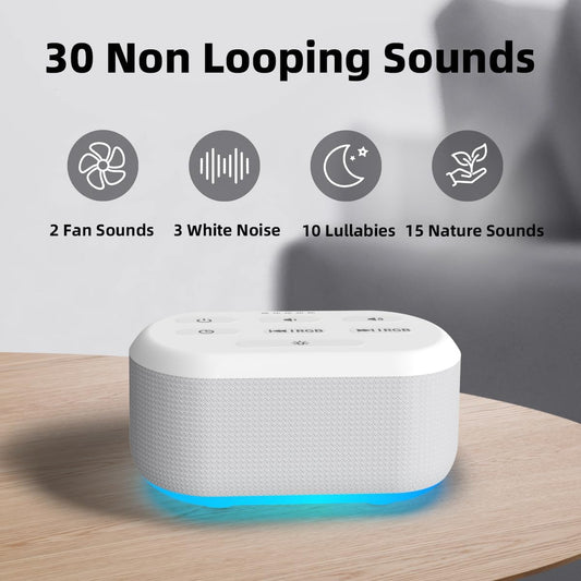 Brown Noise Sound Machine 30 Soothing Sounds White Noise Machine with 12 Night Light Colors Sleep Machine for Adults Baby Kids 36 Volume Levels Noise Canceling for Office Home Privacy
