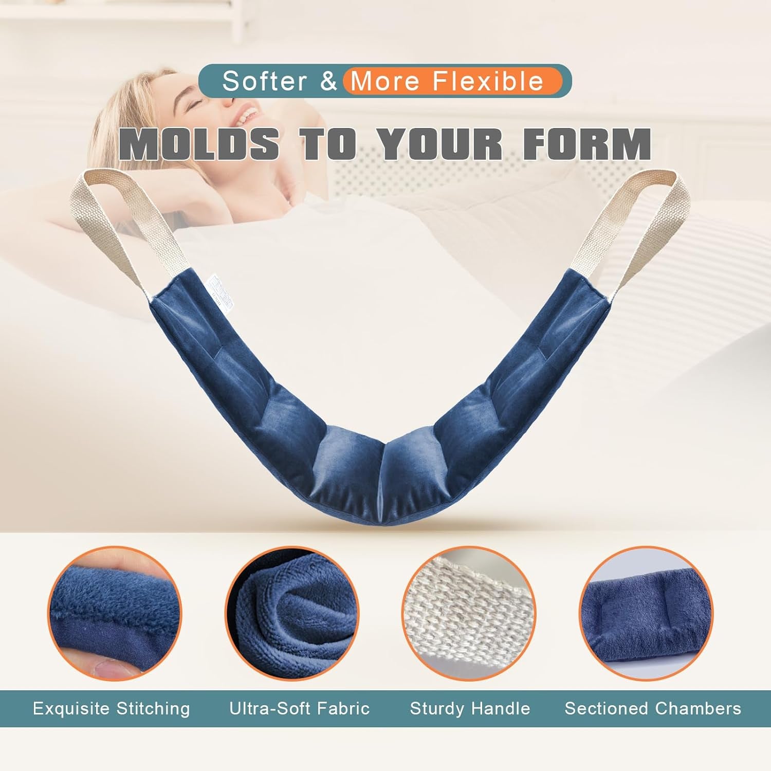 Heating Pad for Neck Shoulders and Back Microwavable Wrap Weighted Neck Warmer 32X5In Microwave Heat Wrap Rice Beanbag Lavender Scented 1.5Pounds