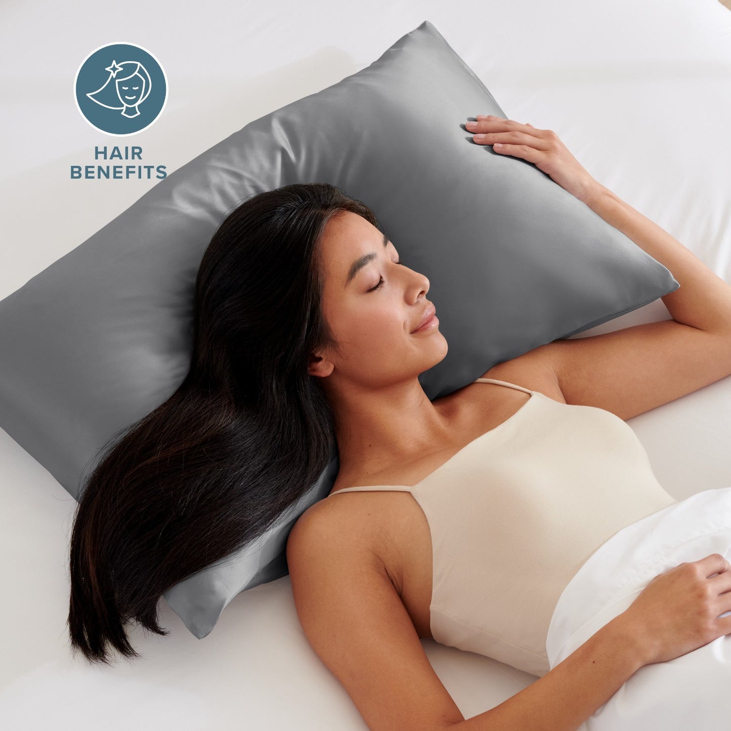 Bare Home Poly Satin Pillowcases for Hair and Skin - 2 Pack - Luxury Pillowcases