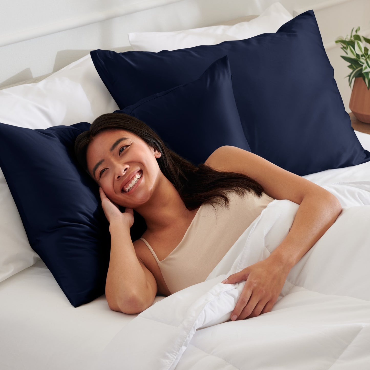 Bare Home Poly Satin Pillowcases for Hair and Skin - 2 Pack - Luxury Pillowcases