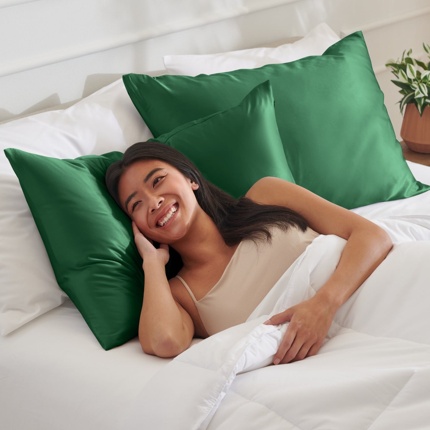 Bare Home Poly Satin Pillowcases for Hair and Skin - 2 Pack - Luxury Pillowcases