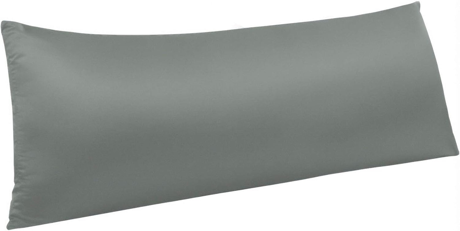 Zippered Satin Body Pillow Pillowcase, Silky Slip Cooling Body Pillow Cover, Long Side Hidden Zipper, 20X54 Inches, Dark Grey