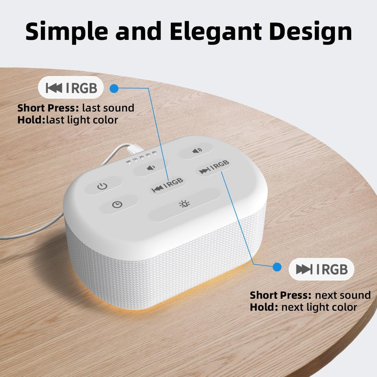 Brown Noise Sound Machine 30 Soothing Sounds White Noise Machine with 12 Night Light Colors Sleep Machine for Adults Baby Kids 36 Volume Levels Noise Canceling for Office Home Privacy