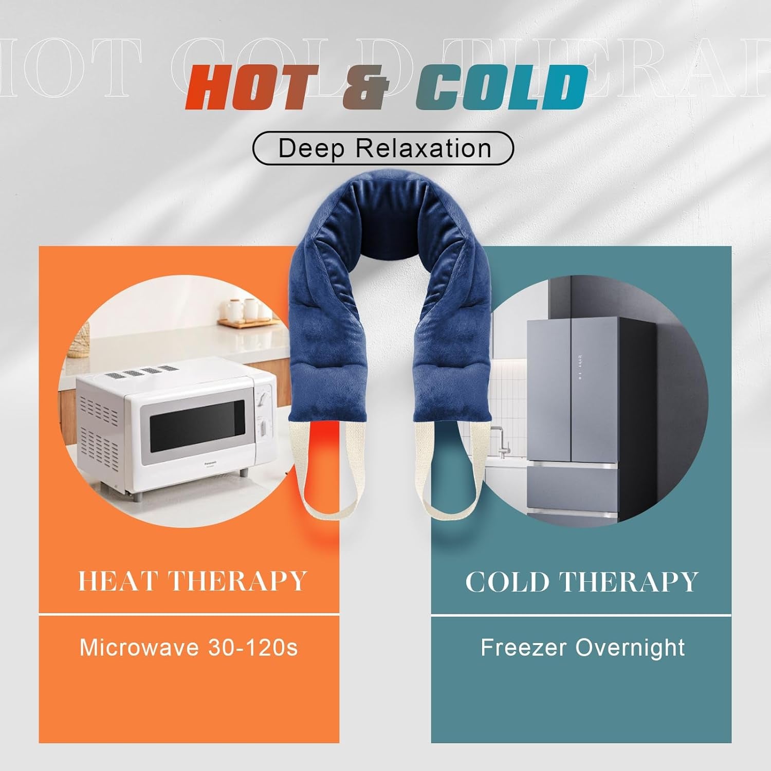 Heating Pad for Neck Shoulders and Back Microwavable Wrap Weighted Neck Warmer 32X5In Microwave Heat Wrap Rice Beanbag Lavender Scented 1.5Pounds