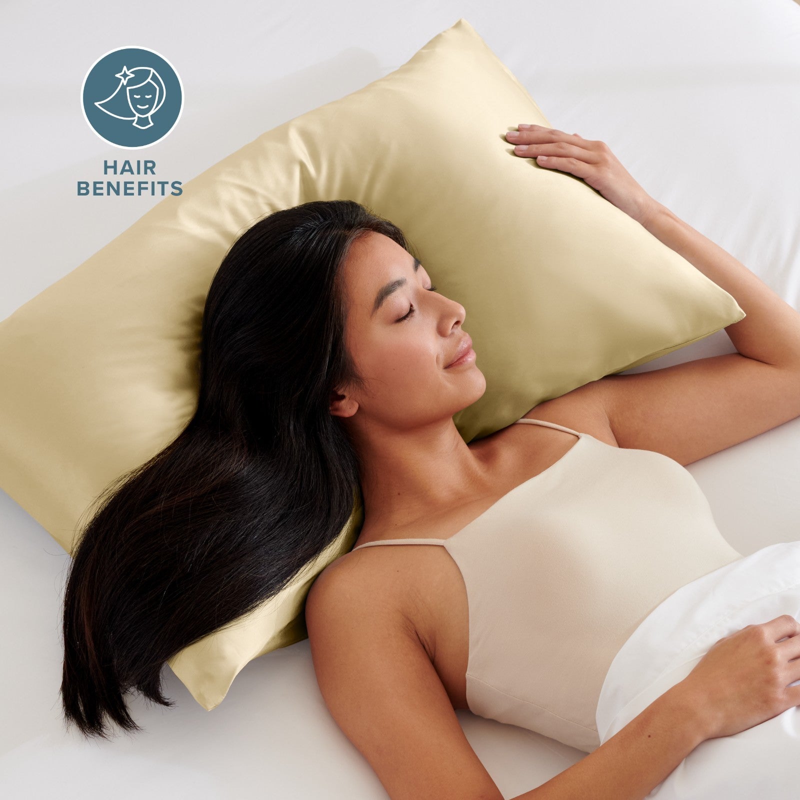 Bare Home Poly Satin Pillowcases for Hair and Skin - 2 Pack - Luxury Pillowcases