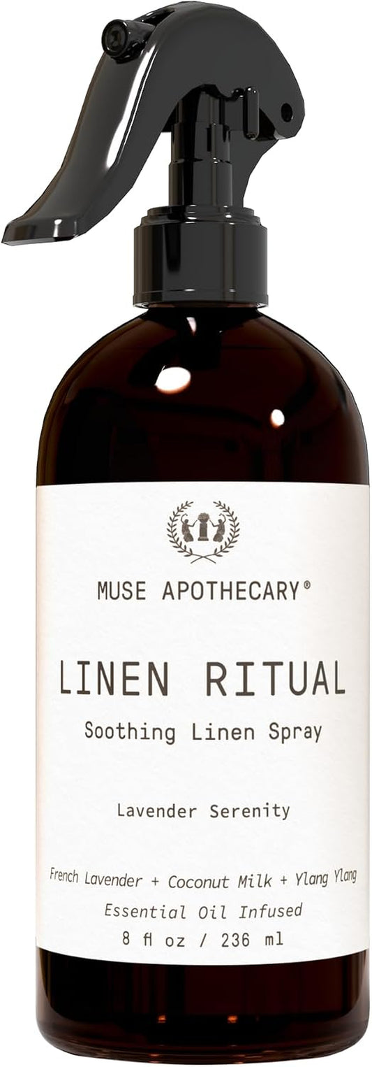 Linen Ritual - Aromatic, Soothing, and Relaxing Linen Spray for Bedding, Laundry and Fabric Spray Freshener - Infused with Aromatherapy Essential Oils - Lavender Serenity