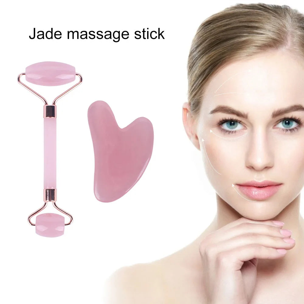 1Pc Pink Quartz Roller for Face
