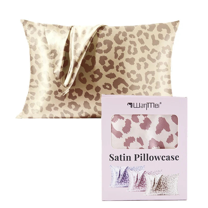 Leopard Print Satin Pillowcase