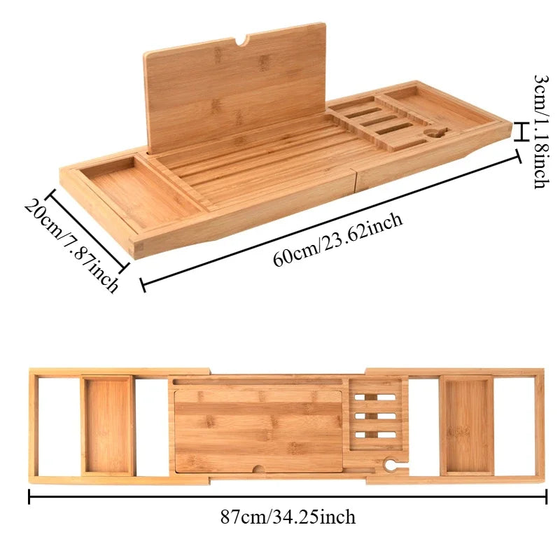 Expandable Wooden Bathtub Tray