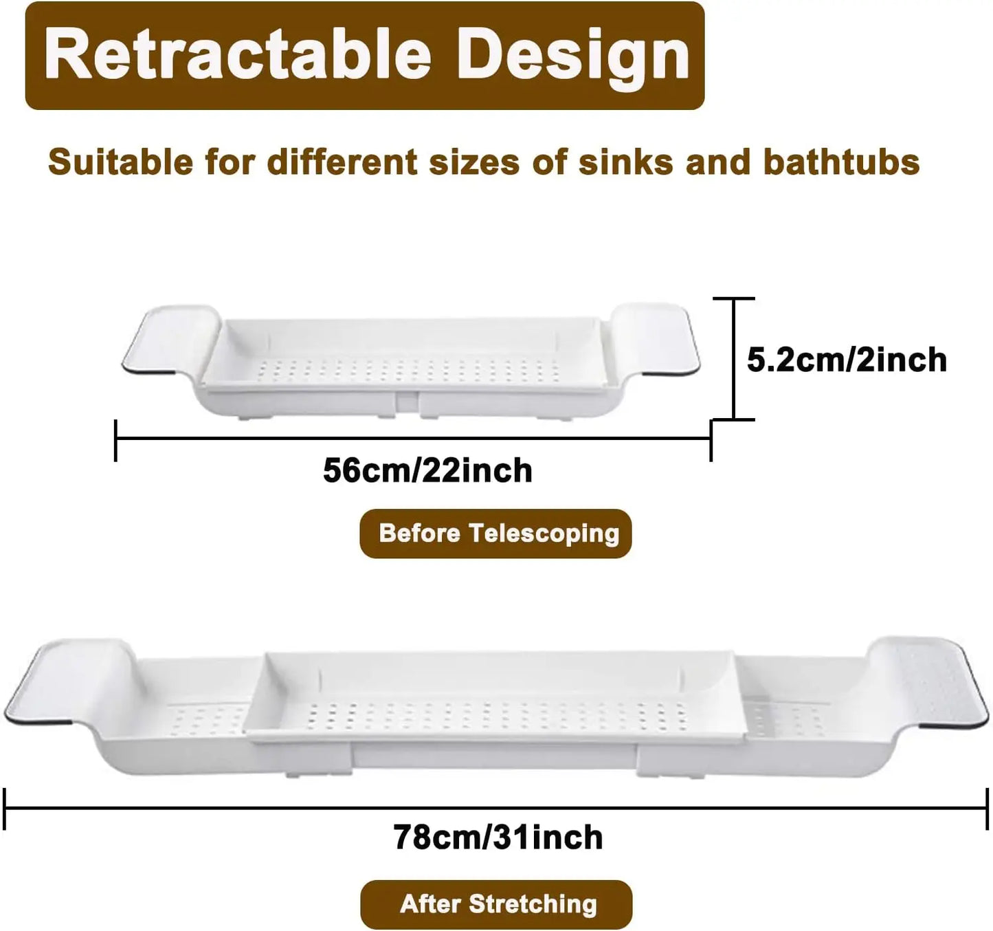 Expandable Bathtub Caddy Tray