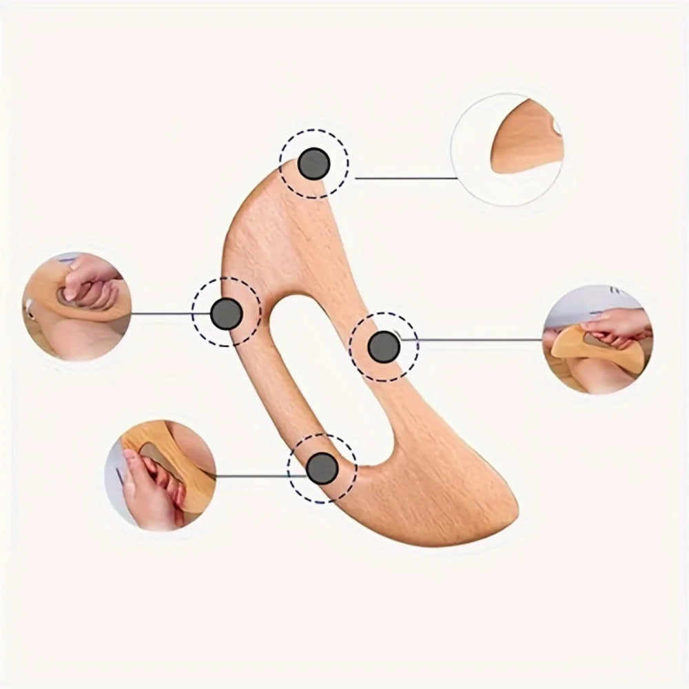 1 Piece of Wooden Gua Sha Massage Tool