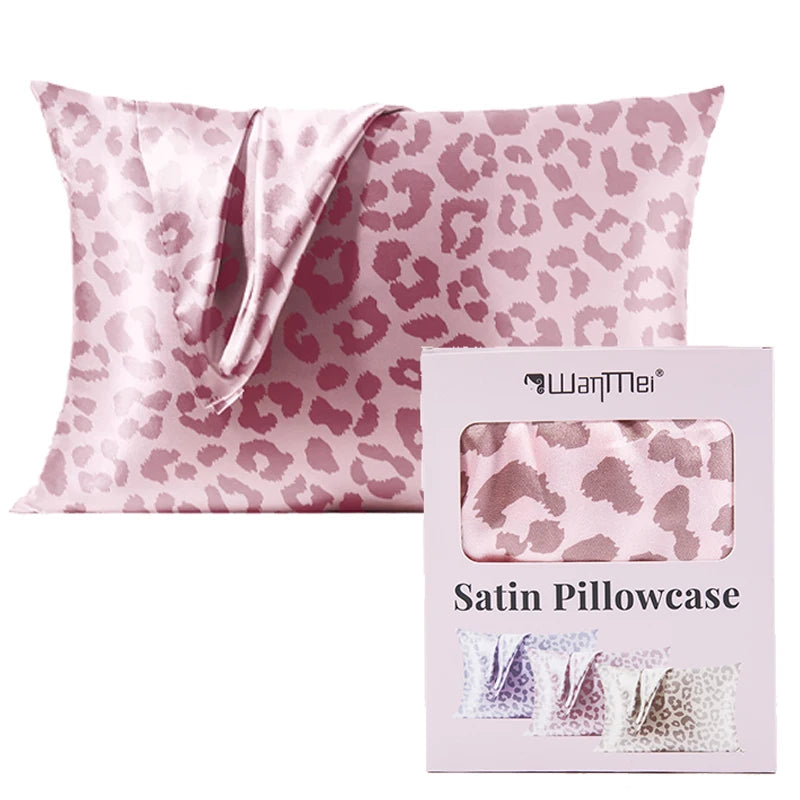Leopard Print Satin Pillowcase