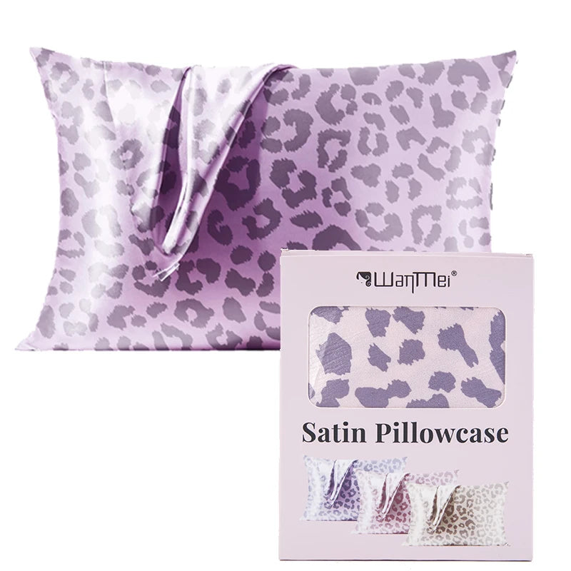 Leopard Print Satin Pillowcase