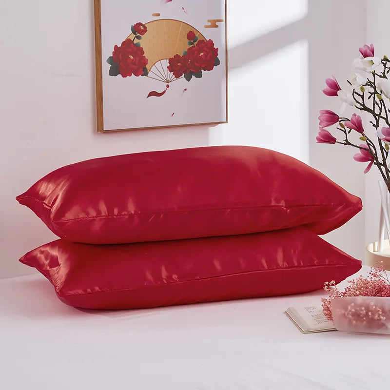 Silky Satin Pillowcases - 1 Pair