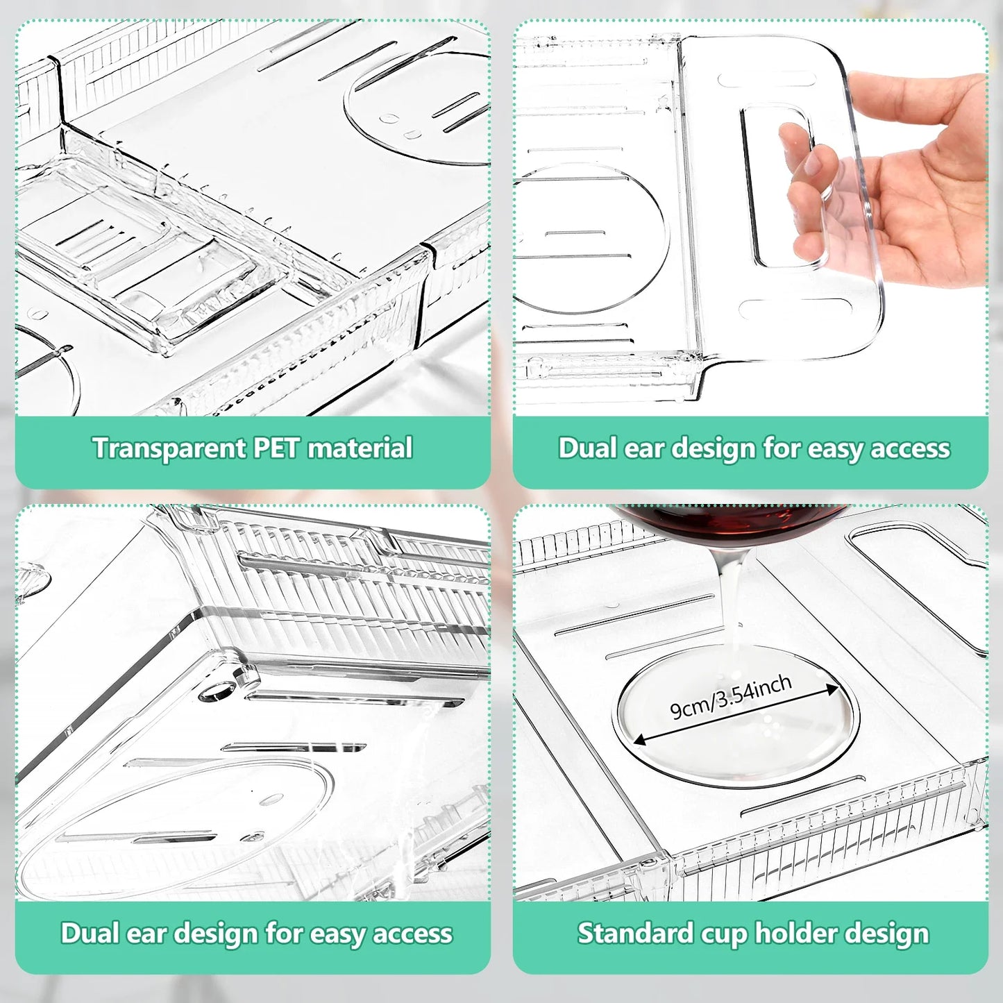 Expandable Bathtub Caddy Tray