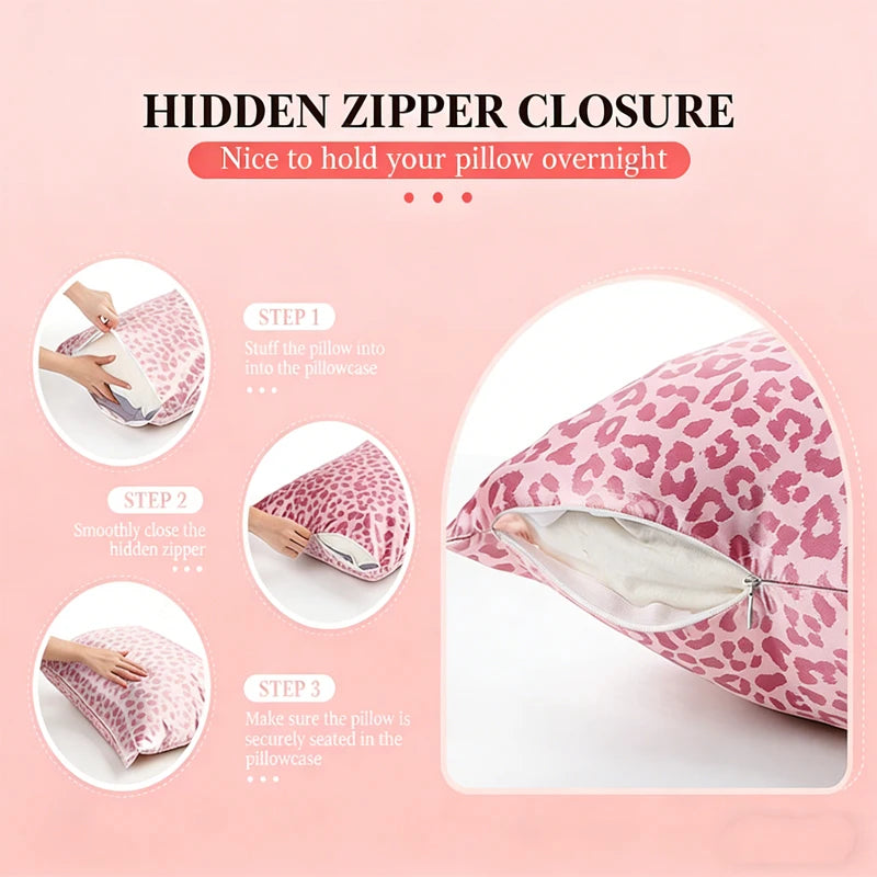 Leopard Print Satin Pillowcase
