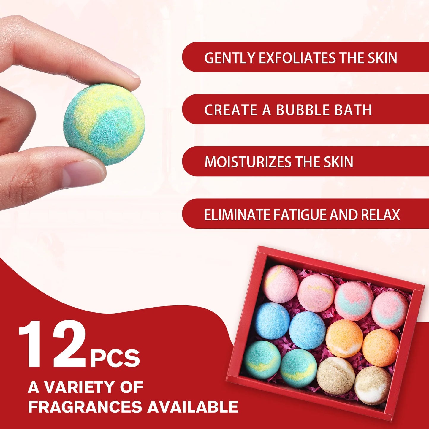 12 Pcs Christmas Bath Bomb Set