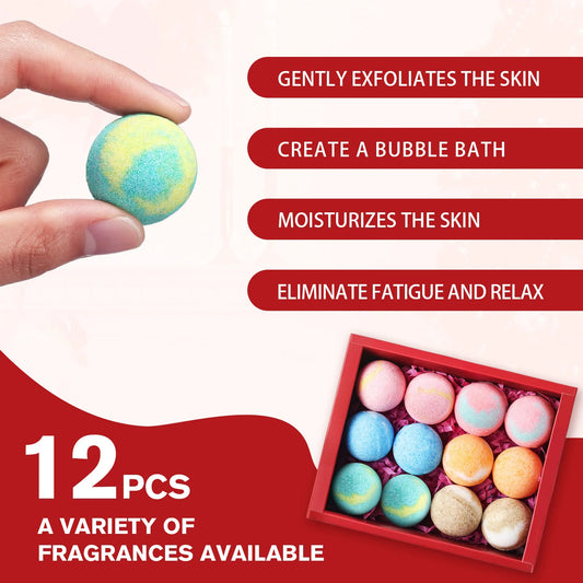 12 Pcs Christmas Bath Bomb Set