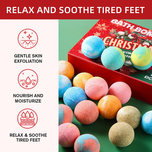 12 Pcs Christmas Bath Bomb Set