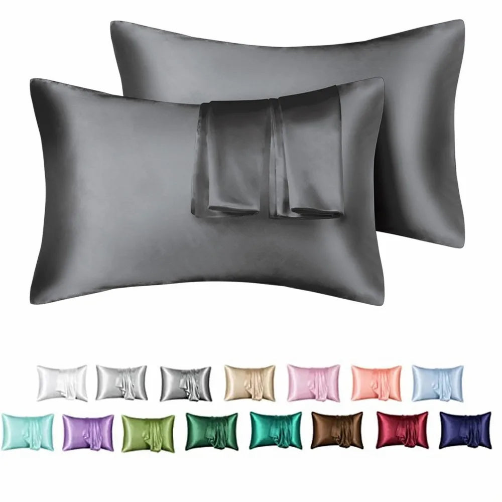 Silky Satin Pillowcases - 1 Pair