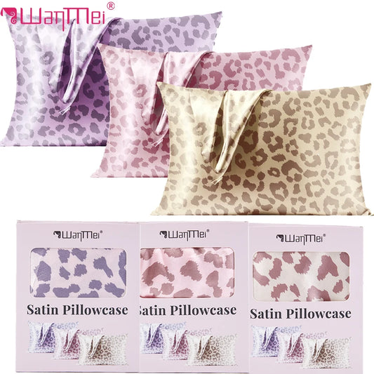 Leopard Print Satin Pillowcase