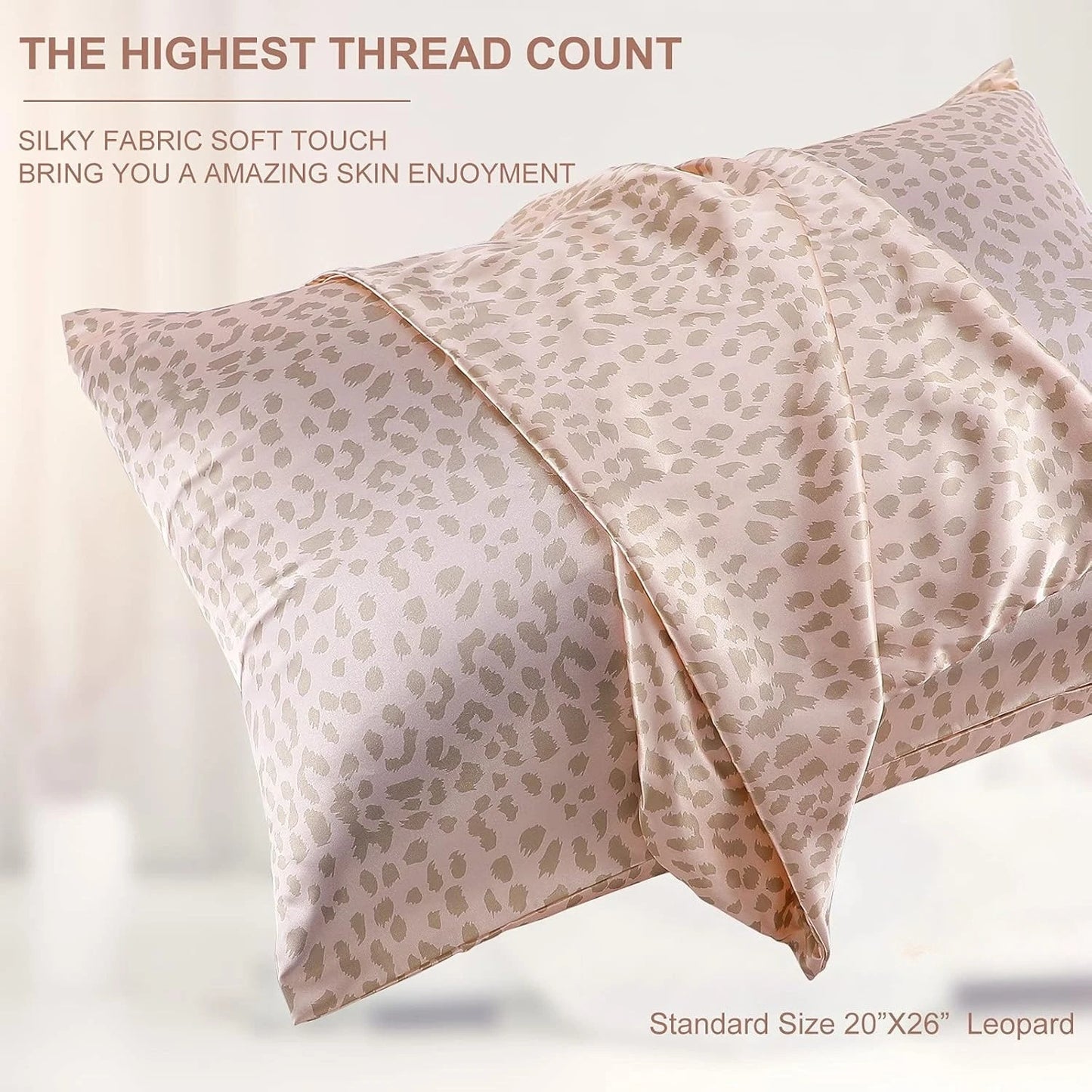 Leopard Print Satin Pillowcase