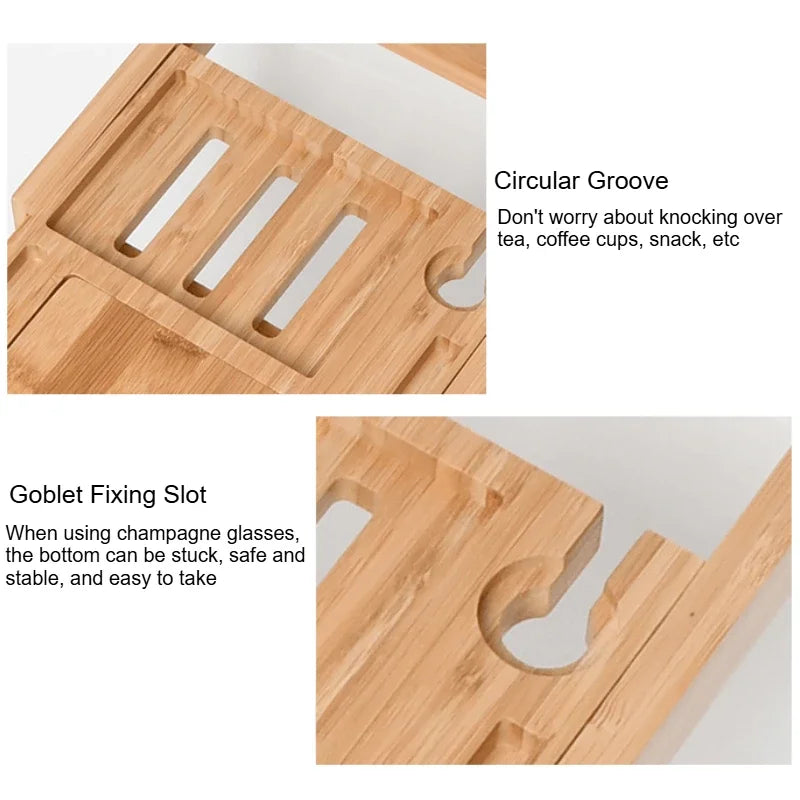 Expandable Wooden Bathtub Tray