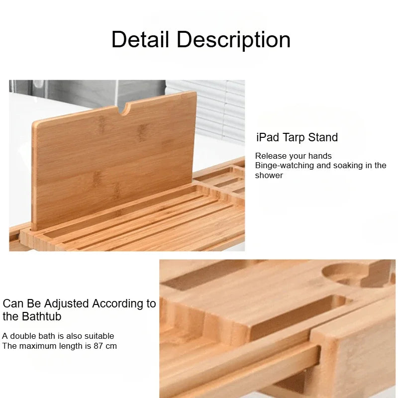 Expandable Wooden Bathtub Tray