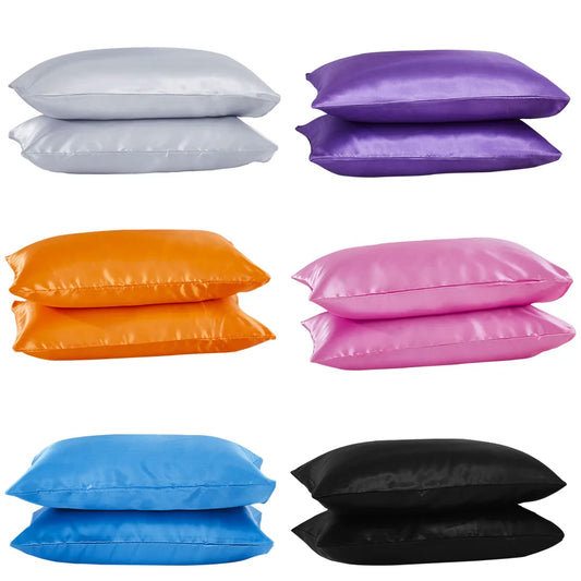 Silky Satin Pillowcases - 1 Pair