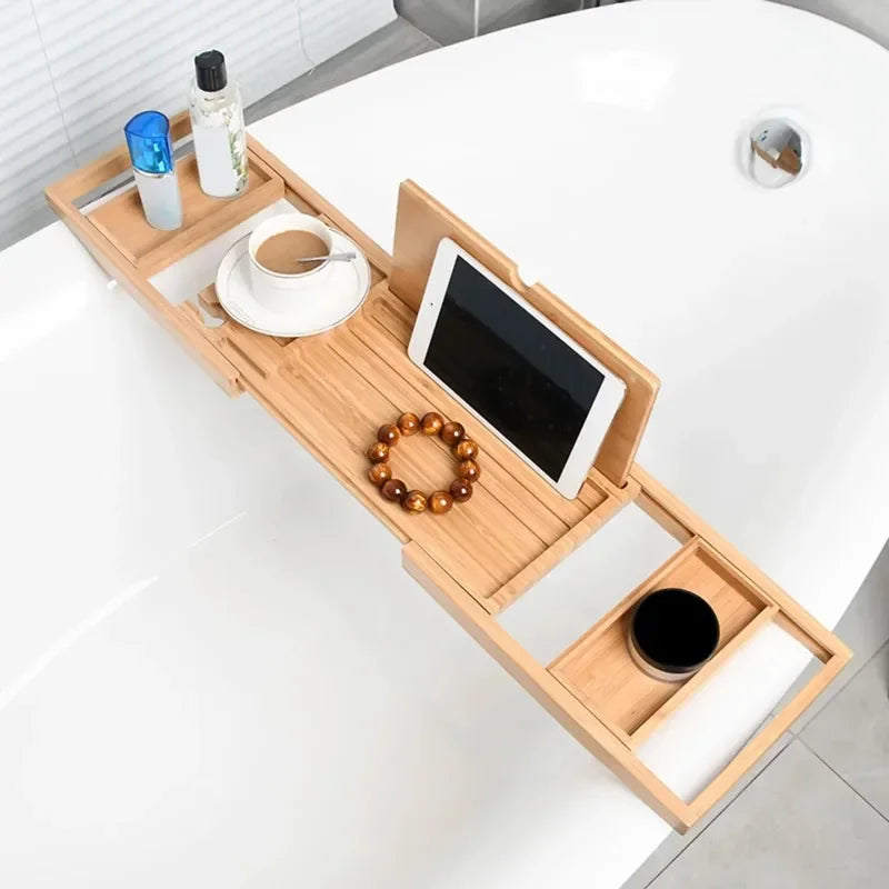 Expandable Wooden Bathtub Tray