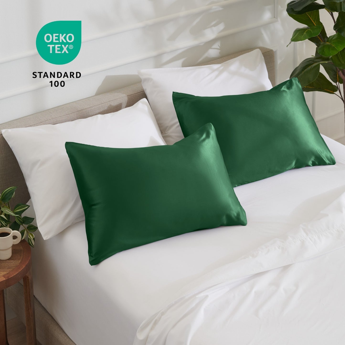 Bare Home Poly Satin Pillowcases for Hair and Skin - 2 Pack - Luxury Pillowcases
