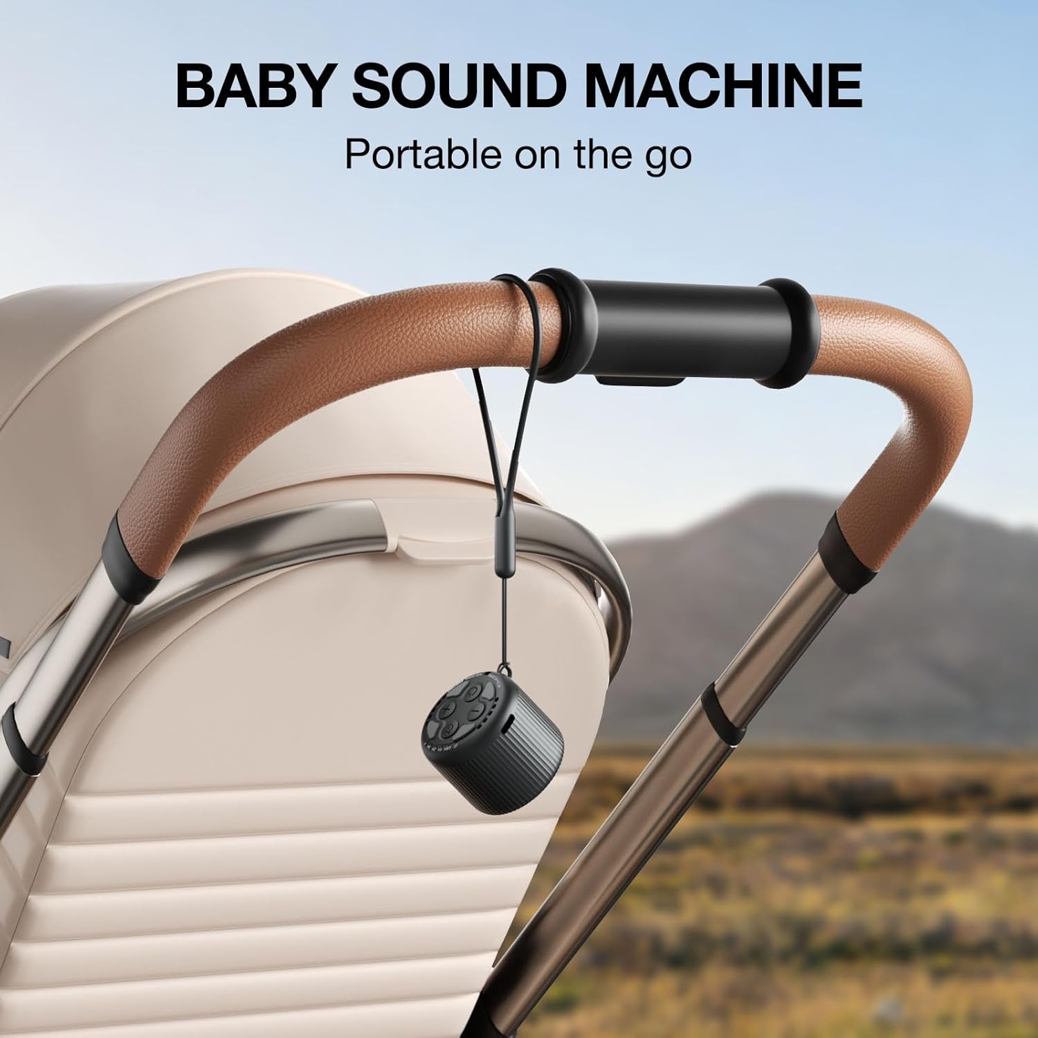 White Noise Machine Baby Portable Sound Machine, Travel Sound Machine,15 Non-Looping Sound Timer and Memory Play, Mini White Noise Machine for Sleeping Office Travel （Black）