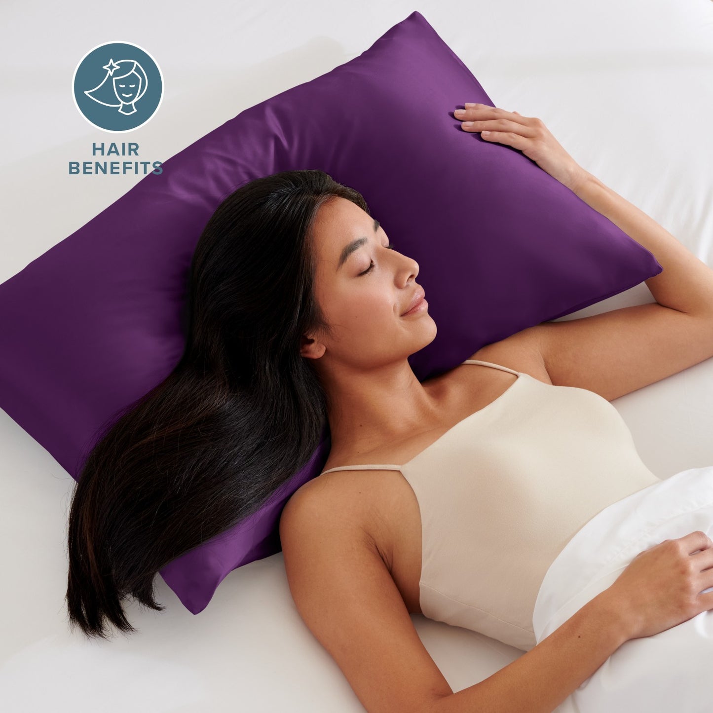 Bare Home Poly Satin Pillowcases for Hair and Skin - 2 Pack - Luxury Pillowcases