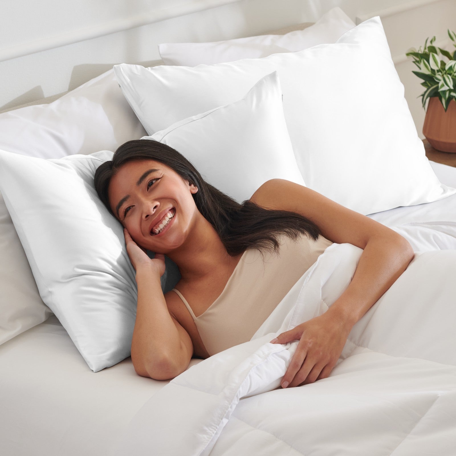 Bare Home Poly Satin Pillowcases for Hair and Skin - 2 Pack - Luxury Pillowcases