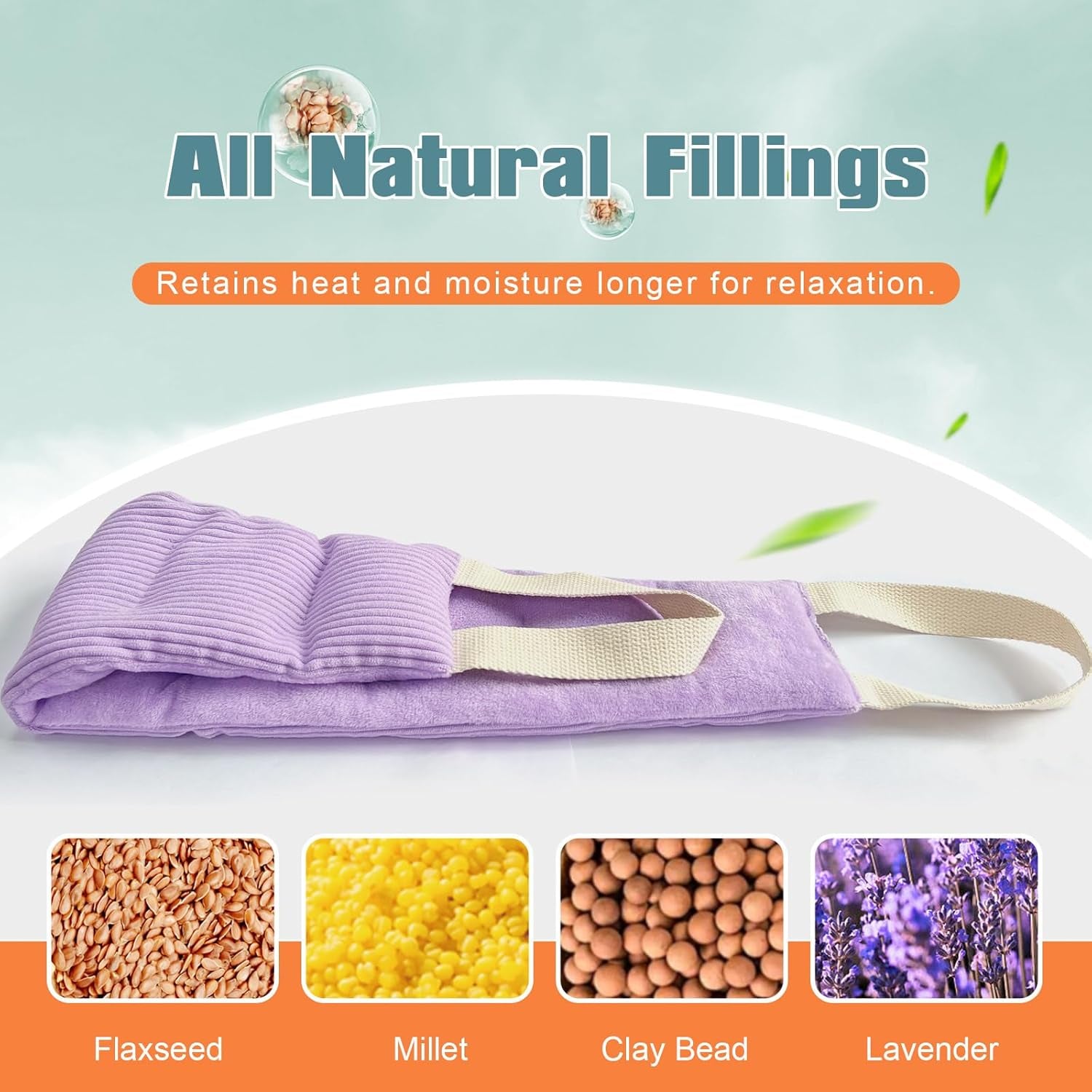 Heating Pad for Neck and Shoulders and Back Moist Small Microwavable Neck Wrap Warmer Weighted Heat Wrap Microwave Heatable Rice Beanbag Cervical Hot Pack Lavender Scented 1.5Pounds