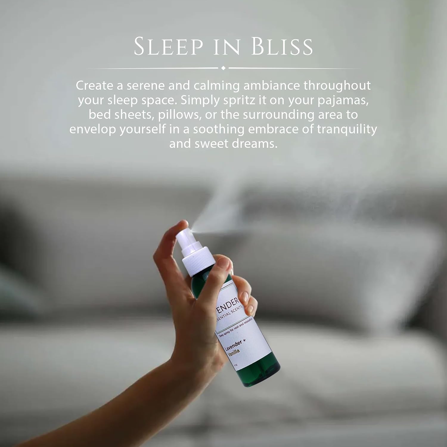 Lavender Sleep Spray for Pillows, Linens & Pajamas – Natural Calming Lavender & Vanilla Aromatherapy Mist with Amethyst & Reiki Energy. Deep Sleep + Bedtime Relaxation for Adults & Kids. 4 Ounce (1)