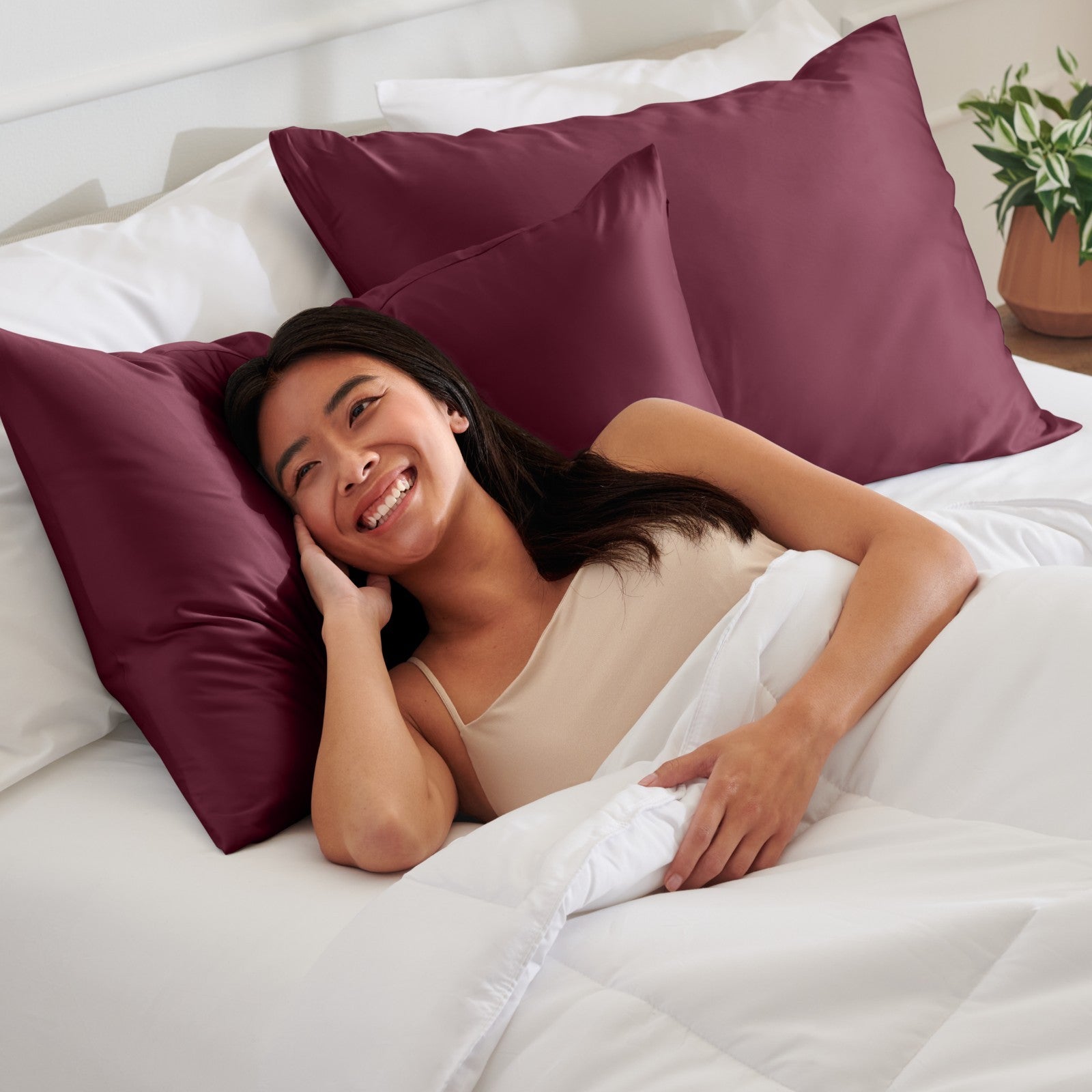 Bare Home Poly Satin Pillowcases for Hair and Skin - 2 Pack - Luxury Pillowcases