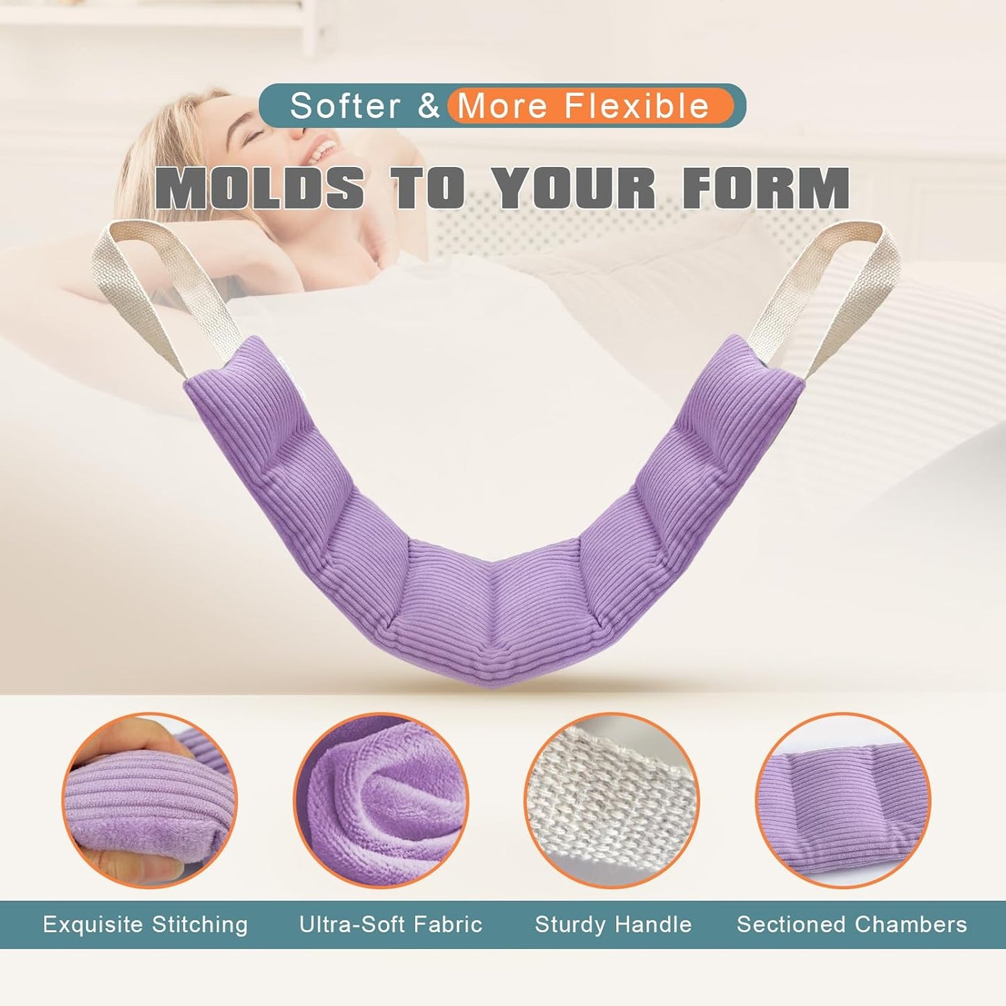 Heating Pad for Neck and Shoulders and Back Moist Small Microwavable Neck Wrap Warmer Weighted Heat Wrap Microwave Heatable Rice Beanbag Cervical Hot Pack Lavender Scented 1.5Pounds