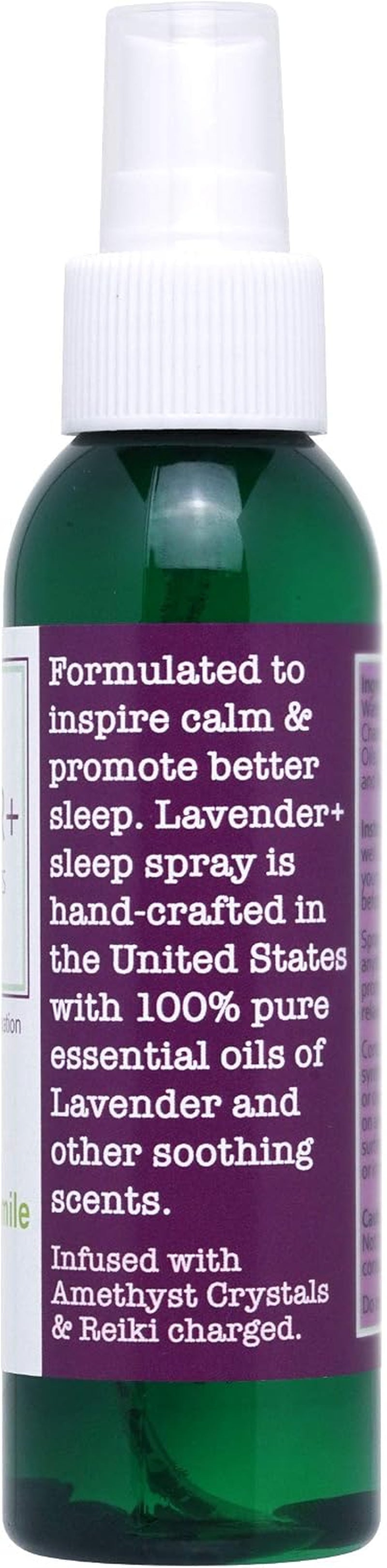 Lavender Sleep Spray for Pillows, Linens & Pajamas – Natural Calming Lavender & Vanilla Aromatherapy Mist with Amethyst & Reiki Energy. Deep Sleep + Bedtime Relaxation for Adults & Kids. 4 Ounce (1)