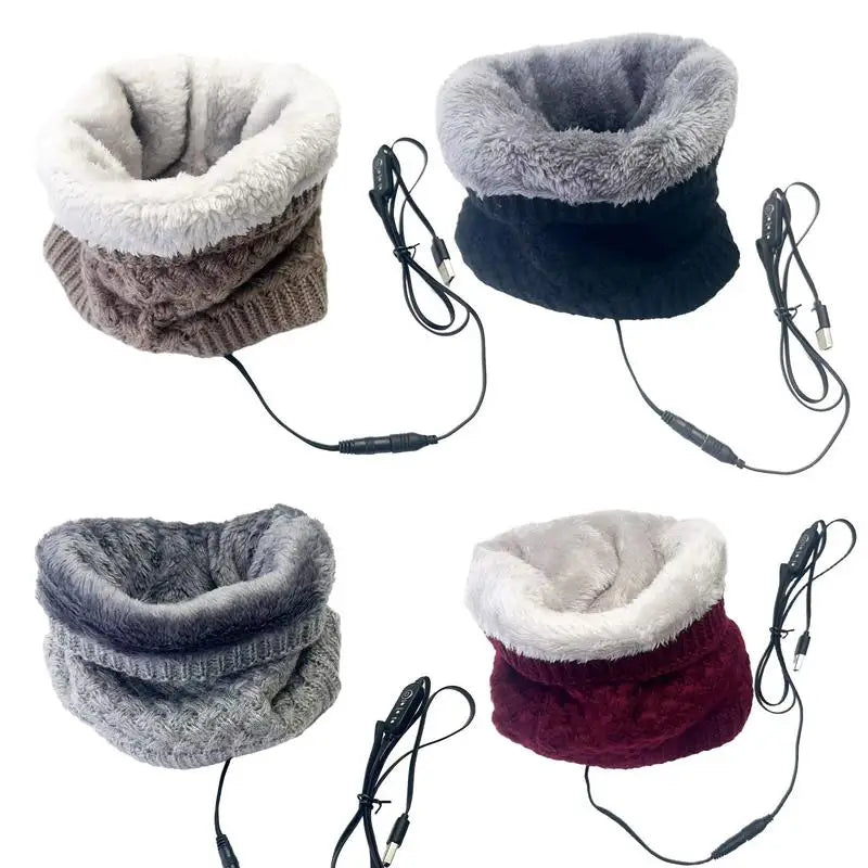 Winter Electric Heated Scarf Neck Wrap USB Rechargeable Neck Warmer 3 Speed Adjustable Heating Scarf for Cycling Skiing Camping