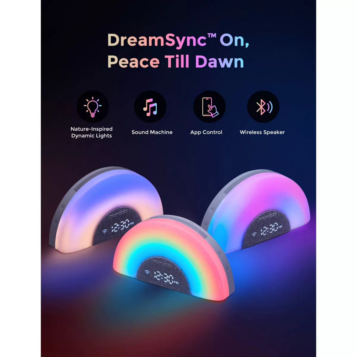 Momcozy Dreamsync Sound Machine: Nature, White Noise, Sound, Light Therapy