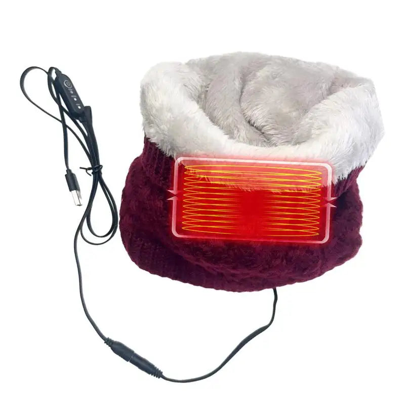 Winter Electric Heated Scarf Neck Wrap USB Rechargeable Neck Warmer 3 Speed Adjustable Heating Scarf for Cycling Skiing Camping