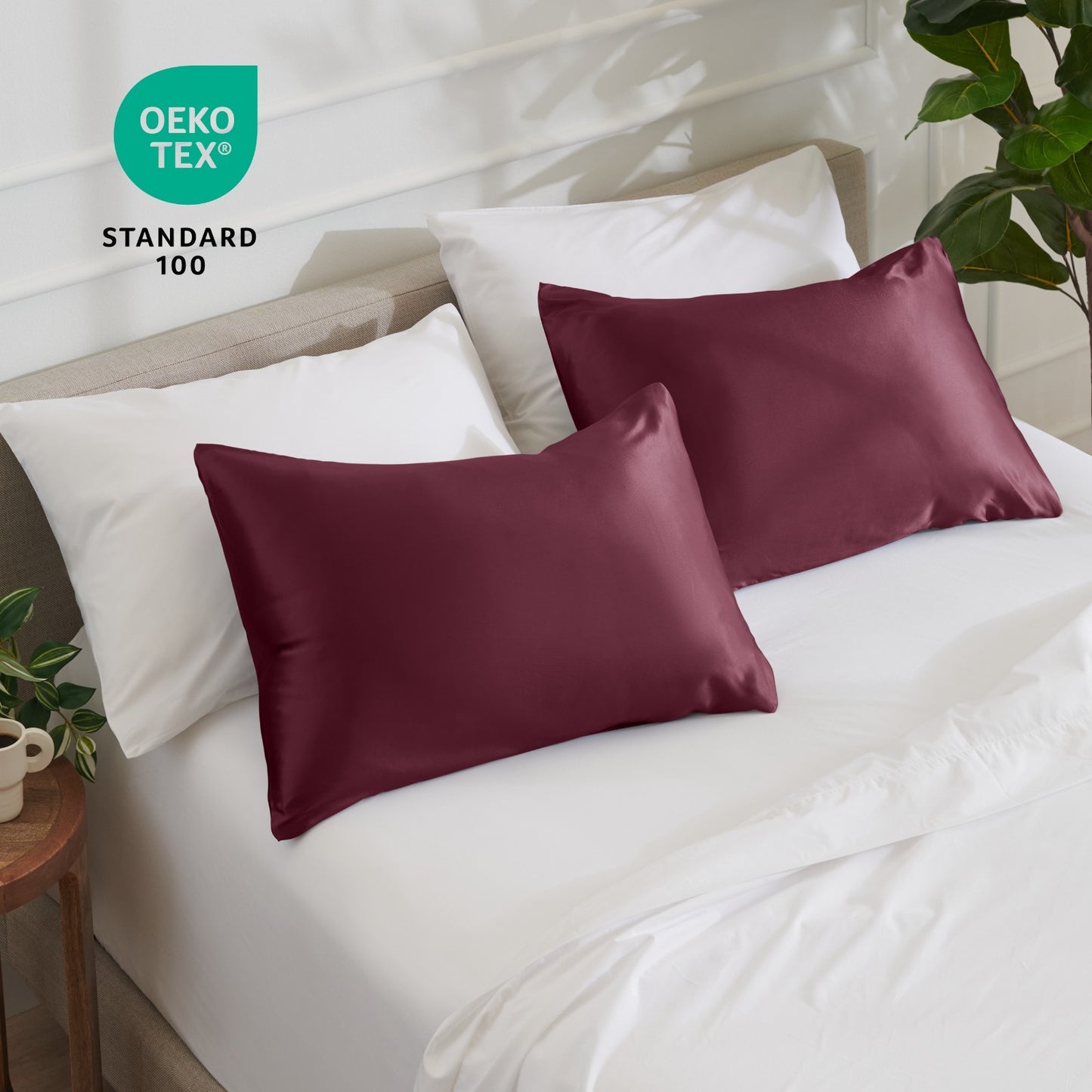 Bare Home Poly Satin Pillowcases for Hair and Skin - 2 Pack - Luxury Pillowcases