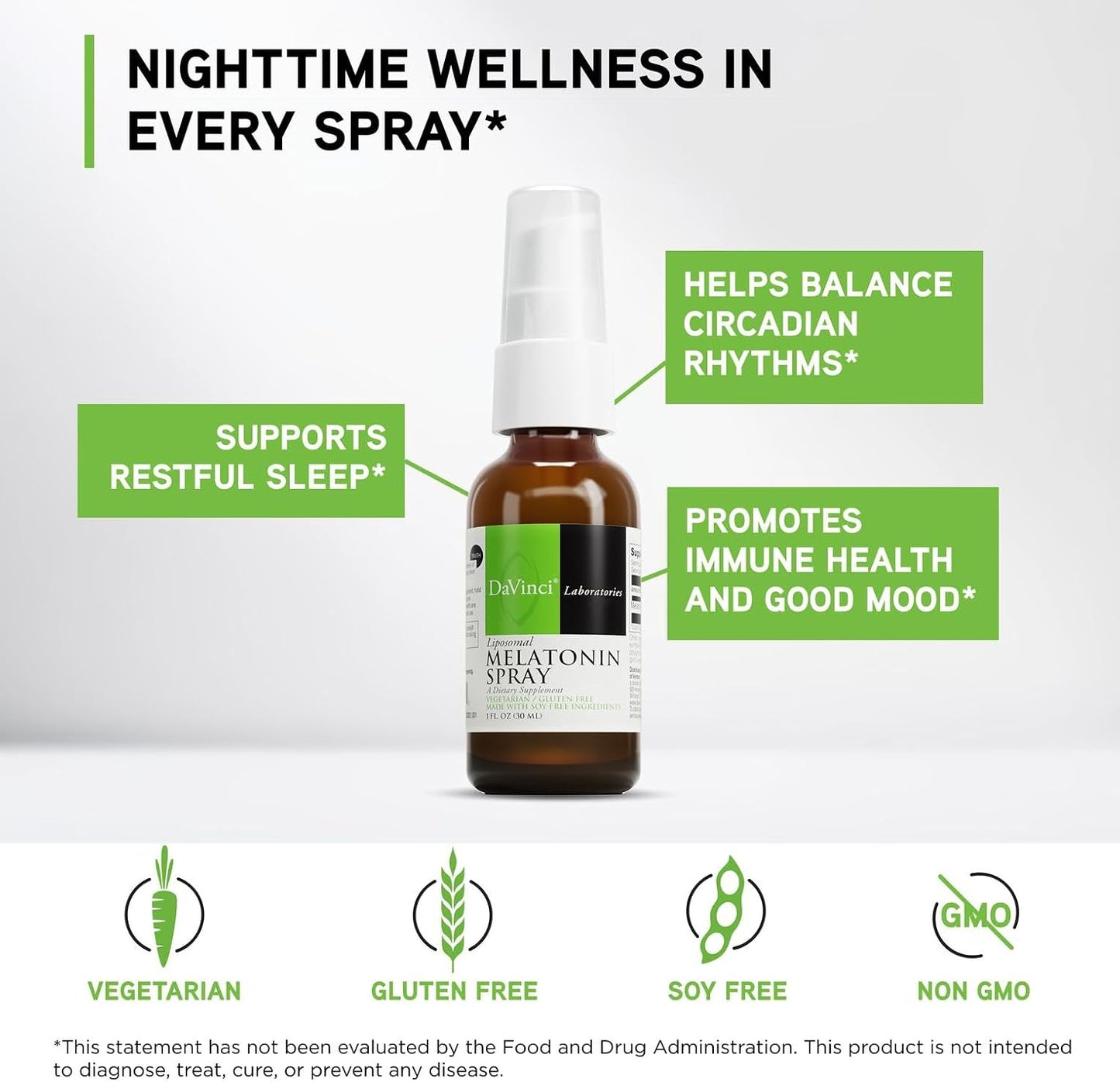 Labs Liposomal Melatonin Spray - Sleep Support Supplement - Bedtime Spray with 3Mg Melatonin per Serving - Fast-Acting Formula - Supports Restful Sleep - 30 Ml