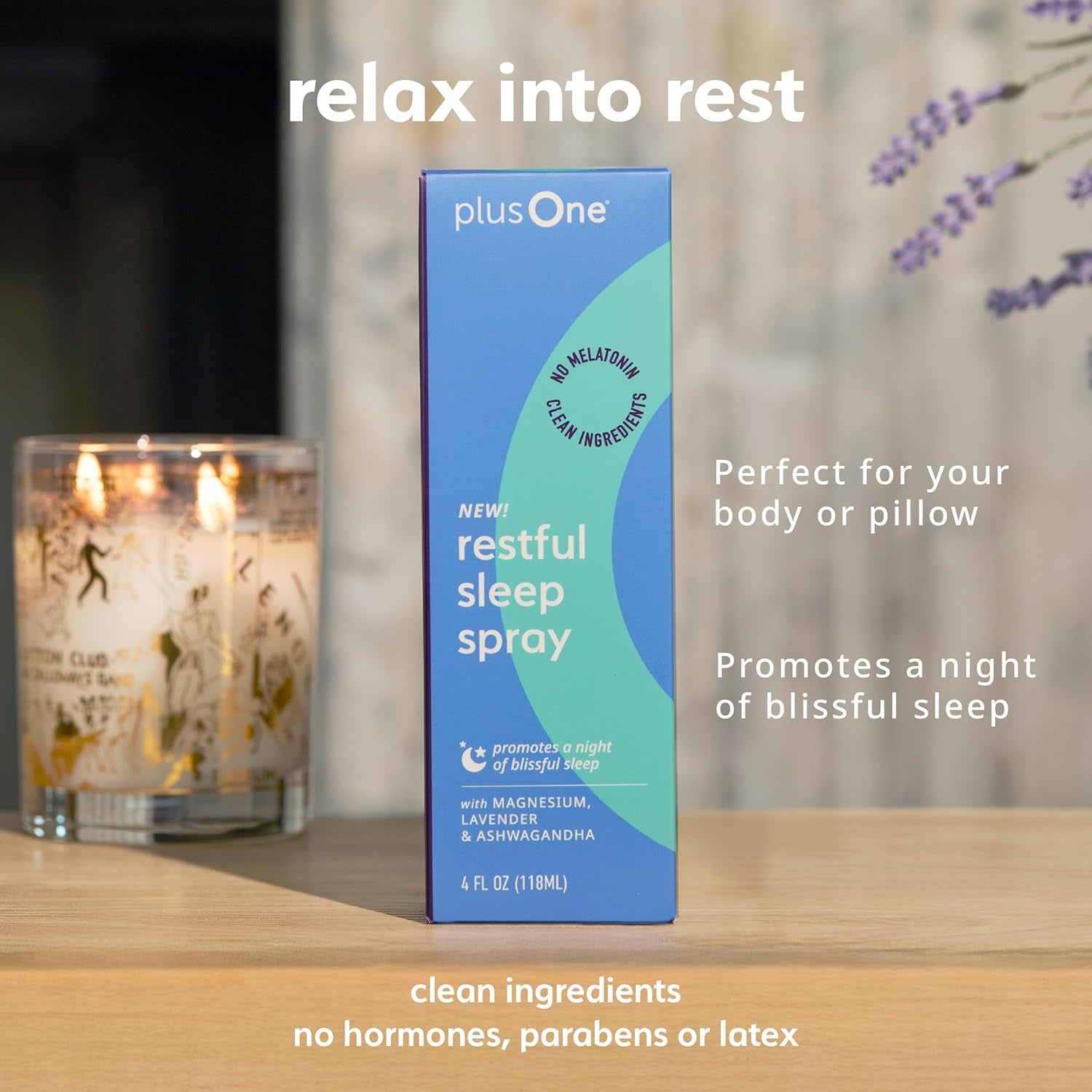 Plus One Blissful Sleep Spray – Magnesium, Lavender & Ashwagandha | Menopause-Friendly Aromatherapy Mist, Hormone-Free, Fragrance-Free for Relaxation, Calm & Rest